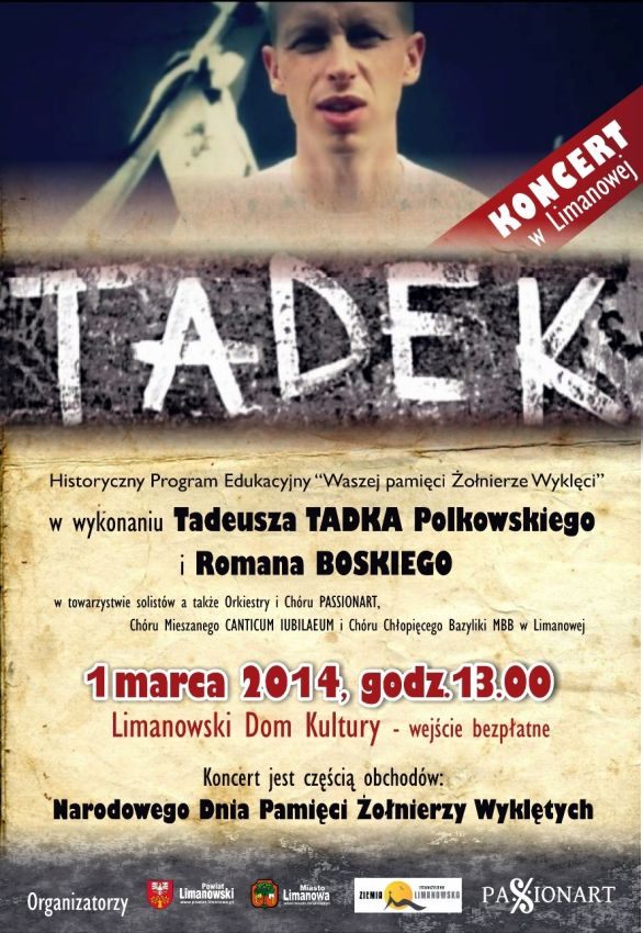 PLAKAT1 Koncert Tadka w ramch uroczystości 1 marca 2014r